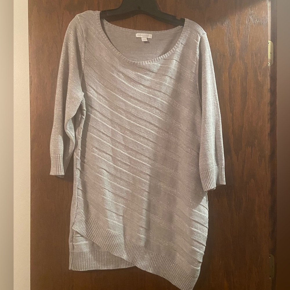Size L Sparkly Silver New York and Company Sweater